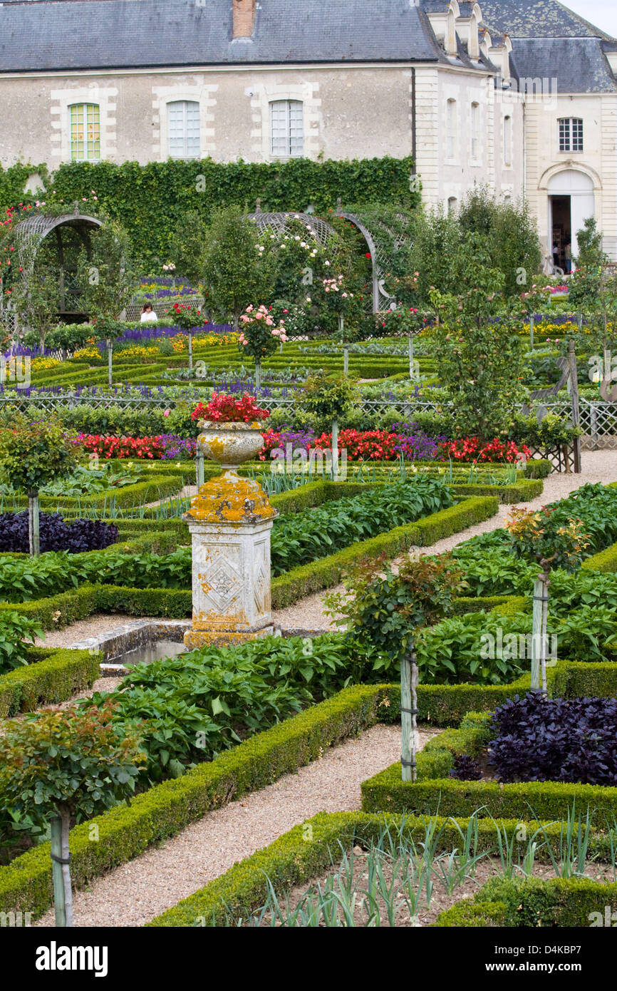 Une partie de la Renaissance cuisine jardin de Villandry, vallée de la Loire, France Banque D'Images