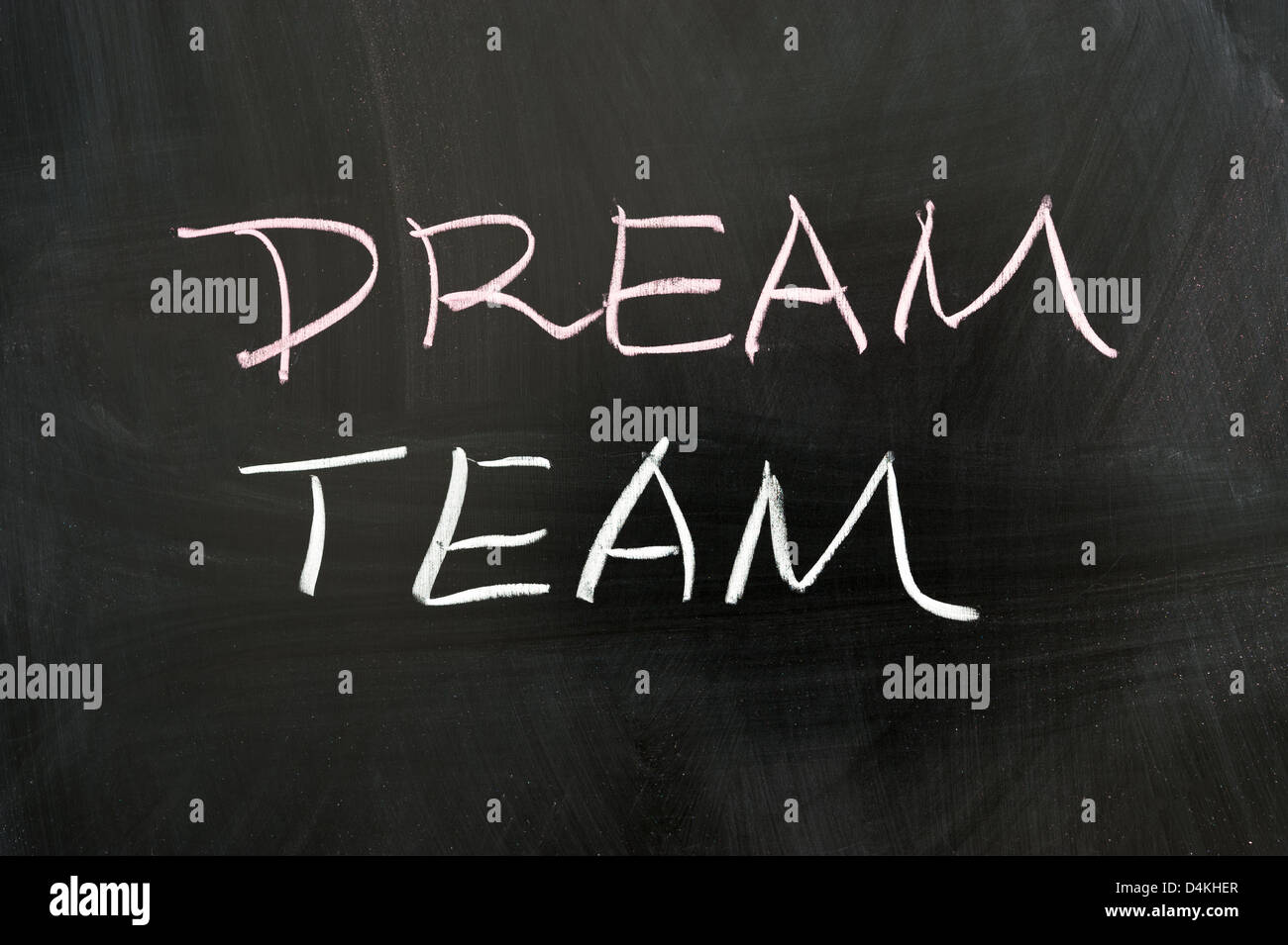 Une équipe de rêve paroles écrites au tableau Banque D'Images