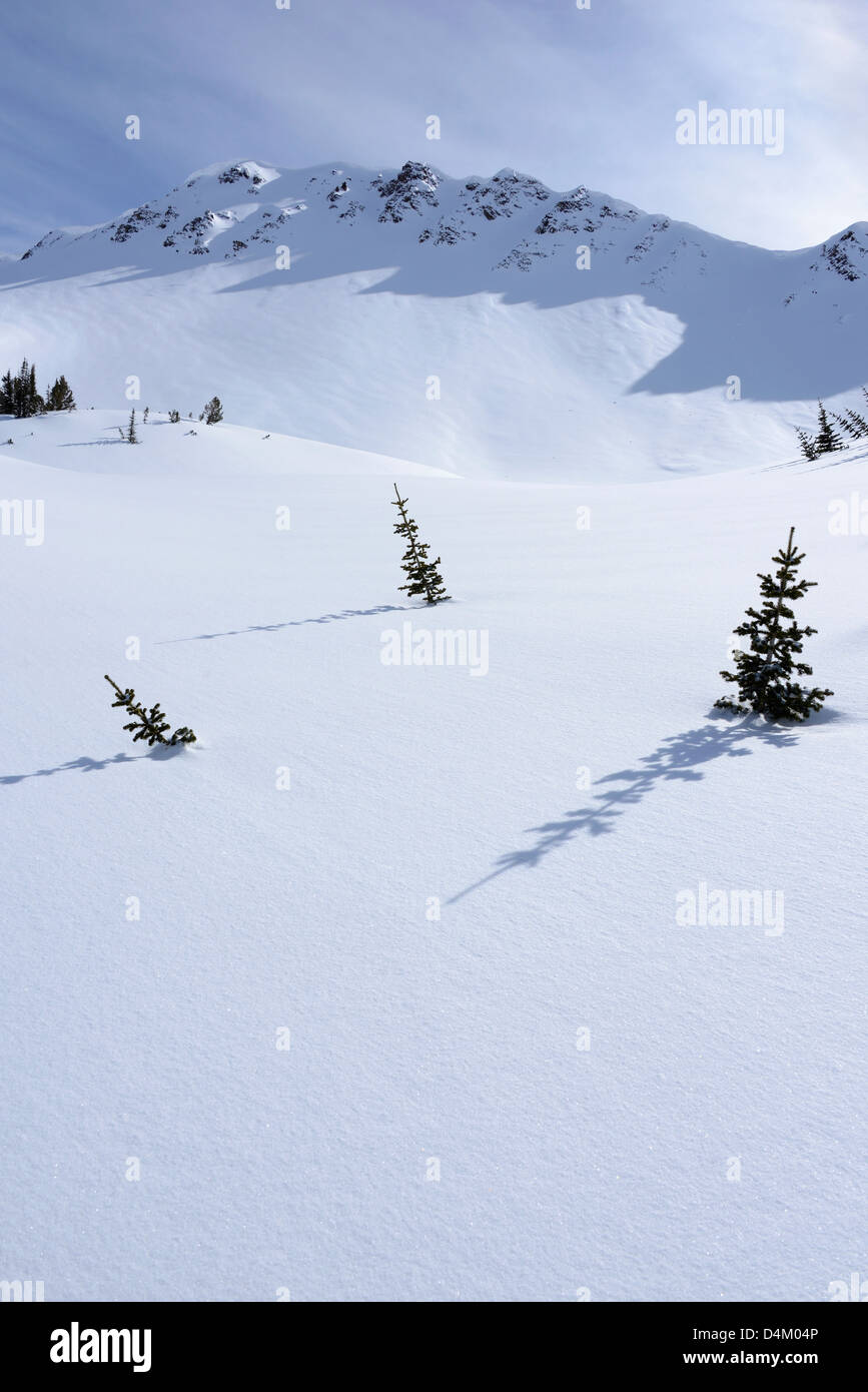 Bassin de l'anéroïde en hiver, les montagnes Wallowa, Oregon. Banque D'Images