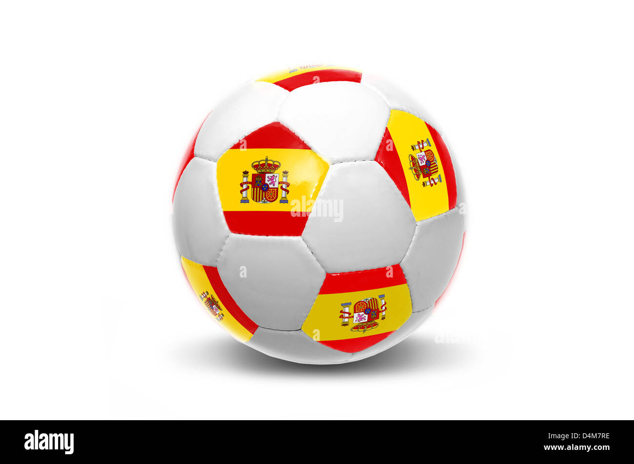 Ballon de soccer avec drapeau espagnol isolé dans White Photo Stock - Alamy