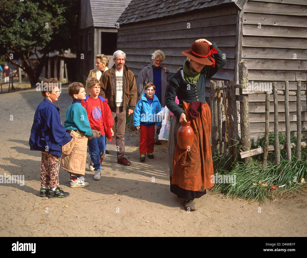 En pèlerin femelle Plimoth Plantation, Plymouth, Massachusetts, États-Unis d'Amérique Banque D'Images