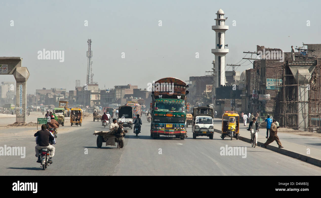 Lahore, Pakistan, la route vers le centre de Lahore Banque D'Images