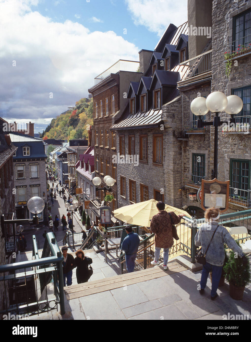 Rue du Petit-Champlain, dans l'automne (automne), le Quartier Petit Champlain, Québec (Ville de Québec), la Province du Québec, Canada Banque D'Images