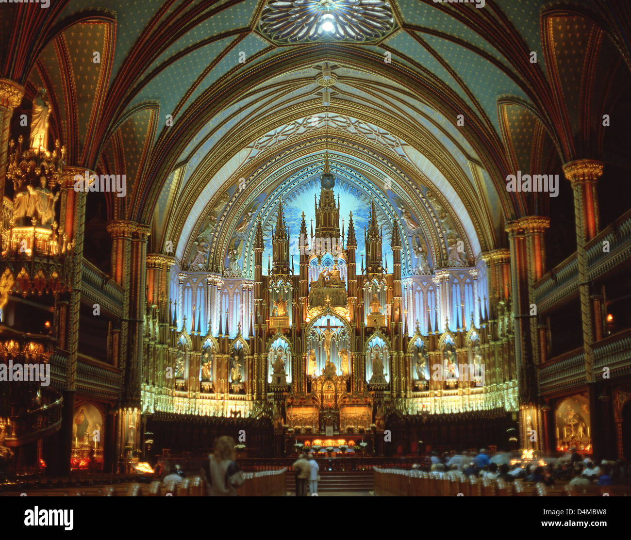 Intérieur de la Basilique Notre-Dame, Vieille Ville, Montréal (Ville de Montréal), la Province du Québec, Canada Banque D'Images