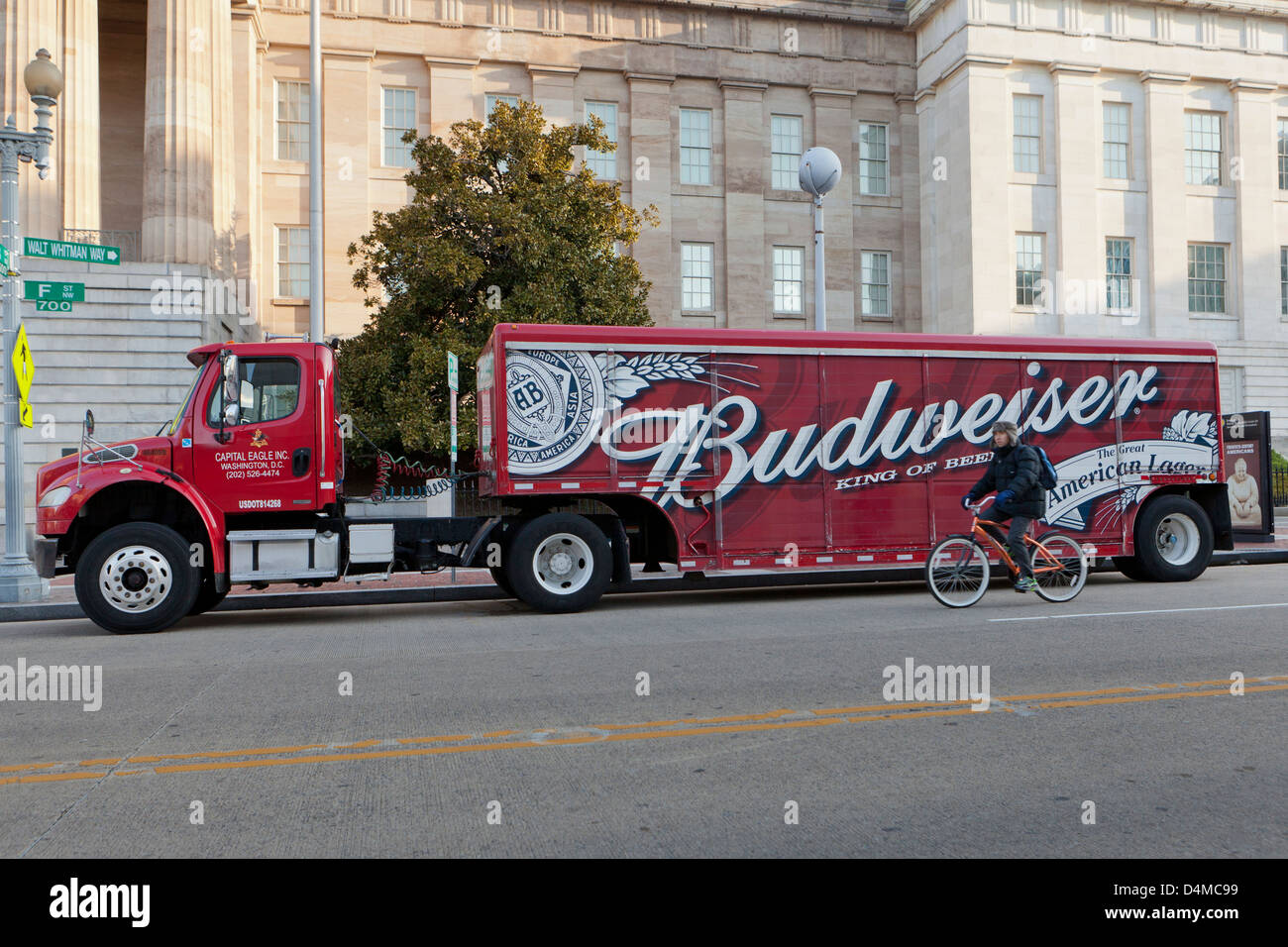 Camion de livraison de bière Budweiser - USA Banque D'Images