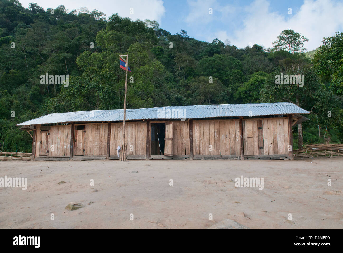 École rurale dans un village Akha, Phongsaly, Laos Banque D'Images