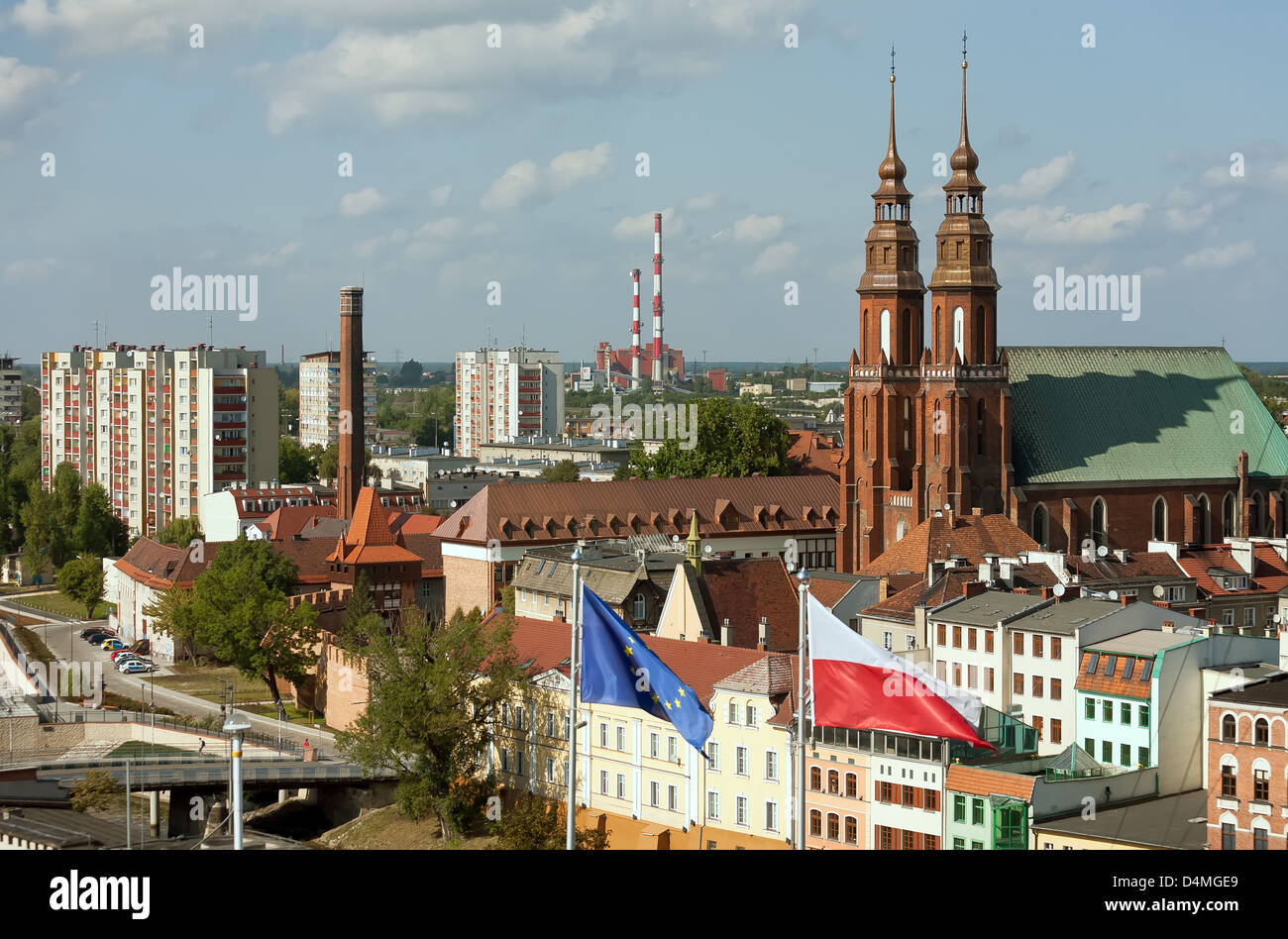 Opole, Pologne, Sadtansicht avec la cathédrale de la Sainte Croix Banque D'Images