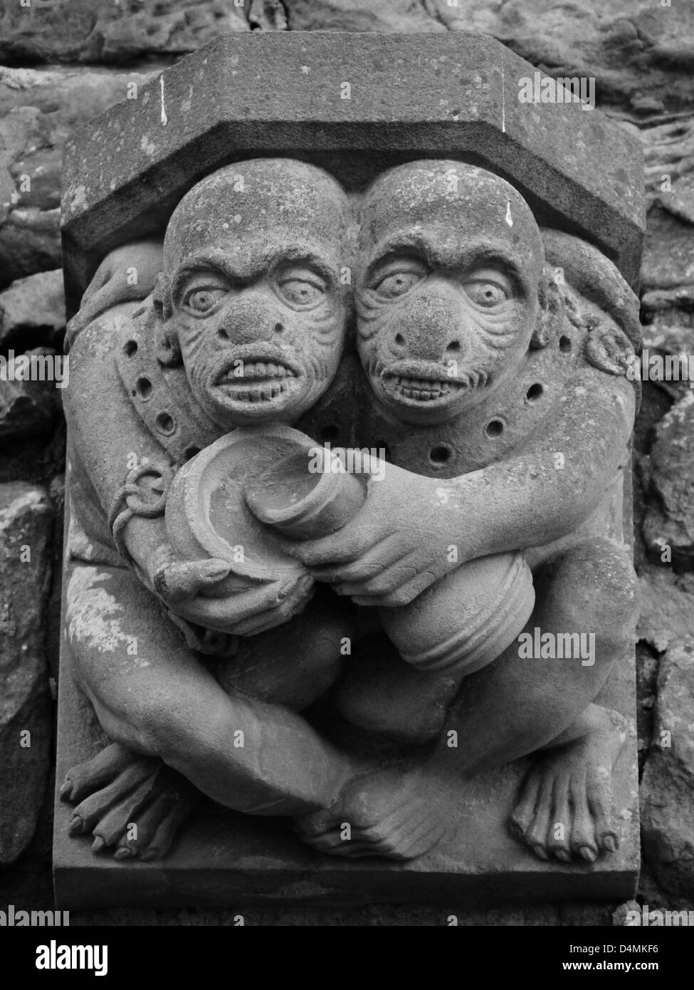 La sculpture sur pierre Rufford Abbey Country Park le Dukeries Ollerton Nottinghamshire cistercienne médiévale médiéval English Heritage Banque D'Images