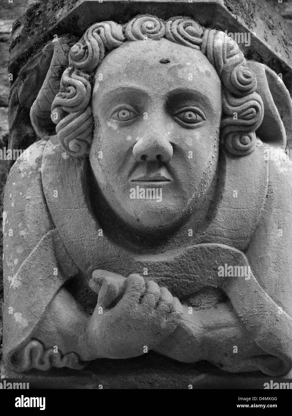 La sculpture sur pierre Rufford Abbey Country Park le Dukeries Ollerton Nottinghamshire cistercienne médiévale médiéval English Heritage Banque D'Images