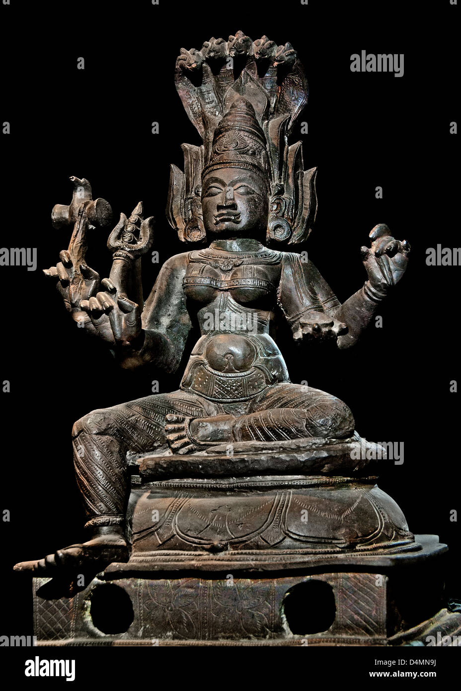 16ème siècle Kali Sholampatti Thanjavur India Hindu statuette en bronze Banque D'Images