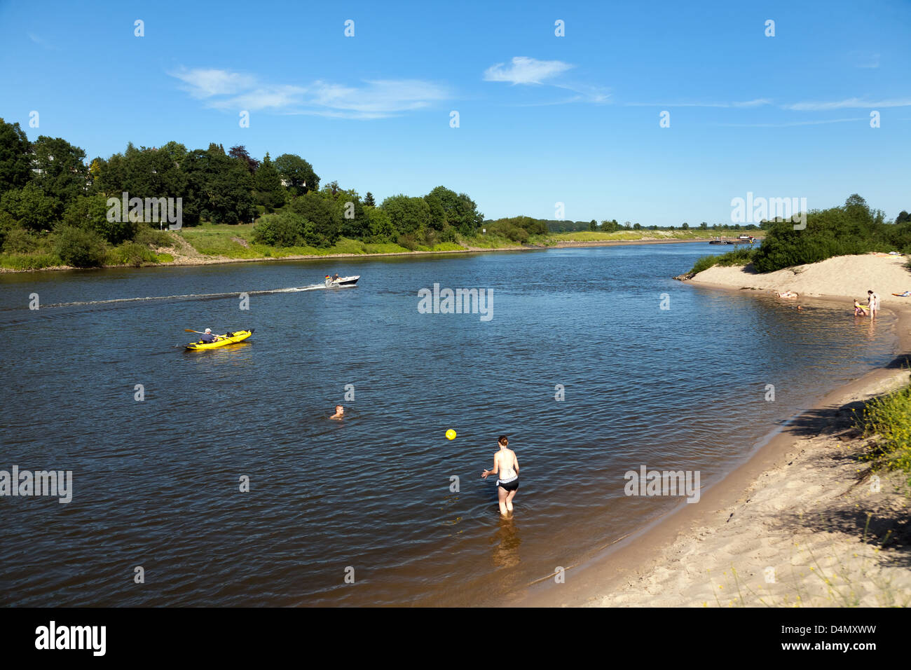 Achim, Allemagne, sur la plage de la Weser Photo Stock - Alamy