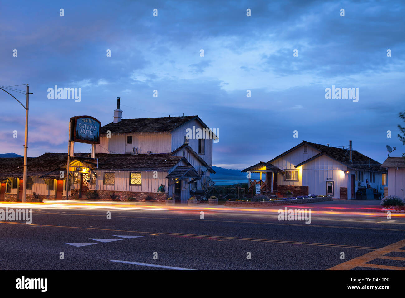 Un motel à Lee Vining près de lac Mono, Californie, USA Banque D'Images