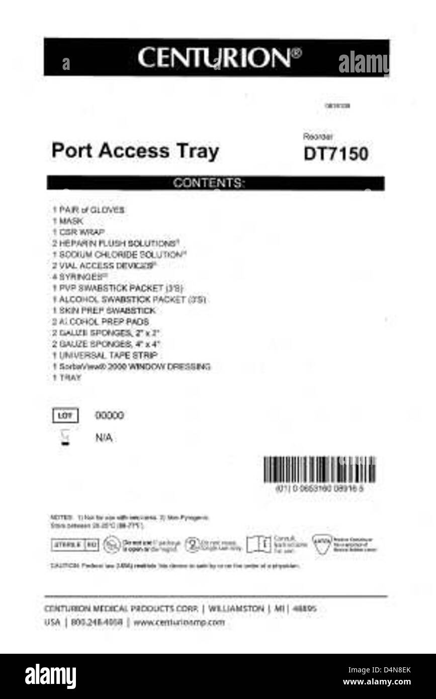 American Regent a rappelé des trousses pratiques contenant une solution bactériostatique de chlorure de sodium en raison des risques de contamination potentiels. Il est conseillé aux consommateurs de retourner les produits concernés pour un remboursement ou un échange. Banque D'Images