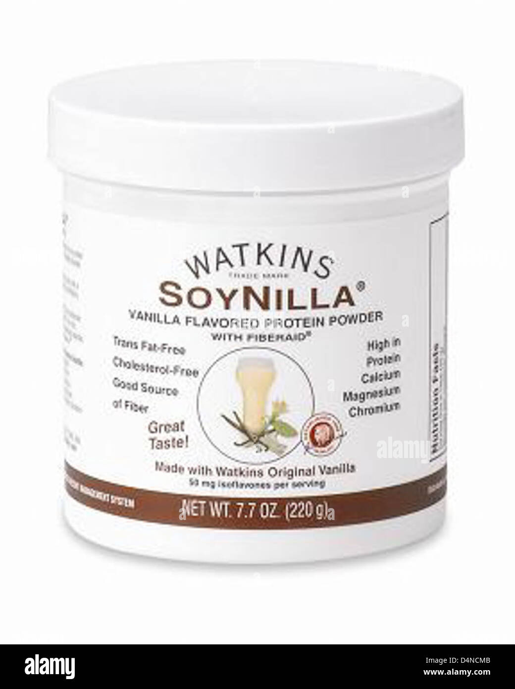 Watkins Incorporated a émis un rappel de Soynilla après avoir découvert que ce produit contient du lait non déclaré, ce qui présente un risque pour les personnes allergiques au lait. Le produit est retiré des magasins pour la sécurité des consommateurs. Banque D'Images