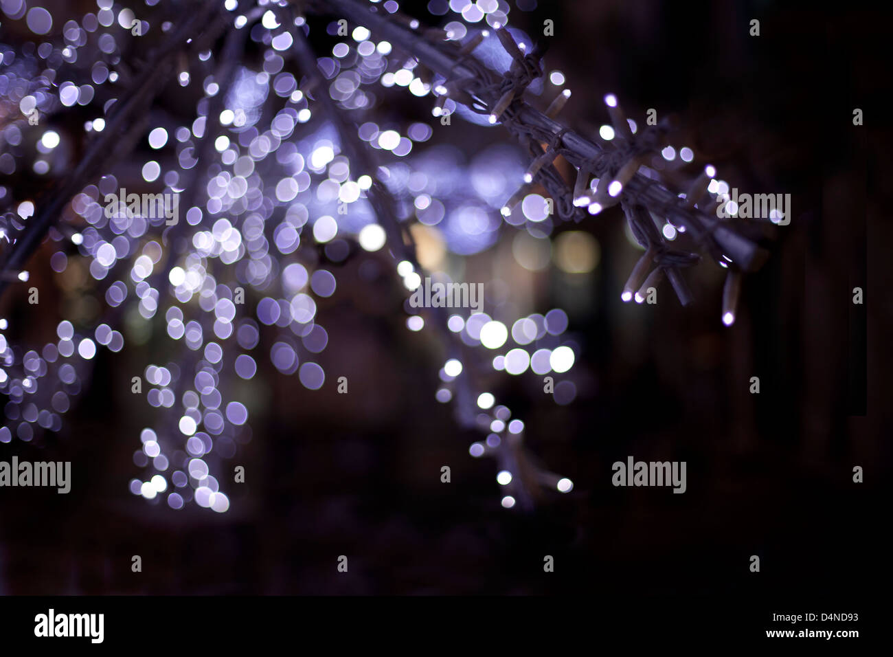 Les lumières de Noël de flou artistique Banque D'Images