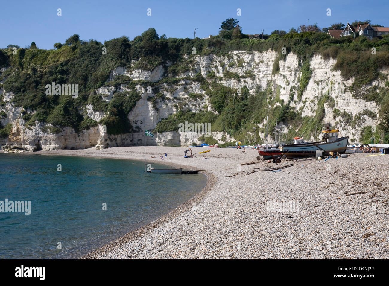 Plage de la bière dans le Devon, en Angleterre. Banque D'Images