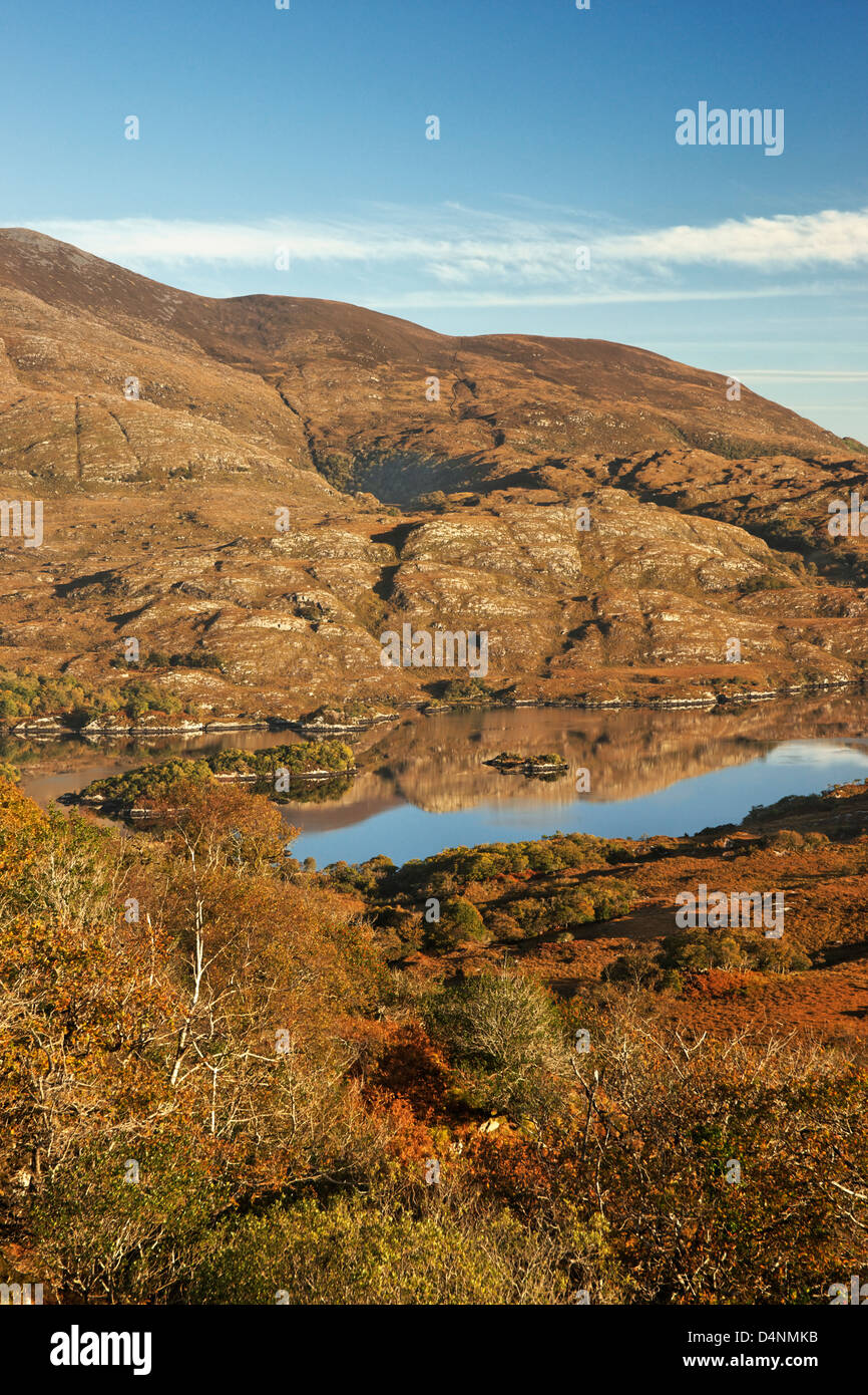Le lac Supérieur, le Parc National de Killarney, comté de Kerry, Munster, Irlande. Vu de Ladie's View. Banque D'Images