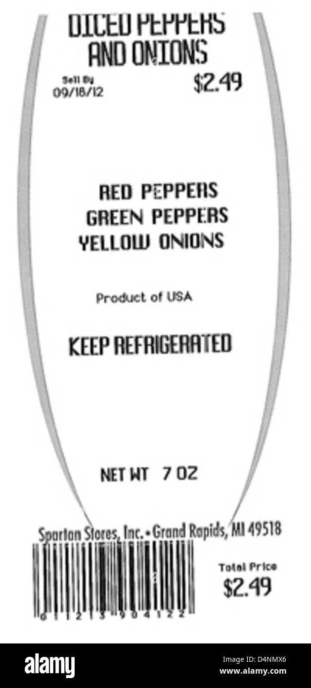 Spartan Stores a rappelé plusieurs produits de charcuterie en raison des risques de contamination par Listeria monocytogenes. Ces produits peuvent entraîner de graves risques pour la santé et doivent être jetés immédiatement. Banque D'Images