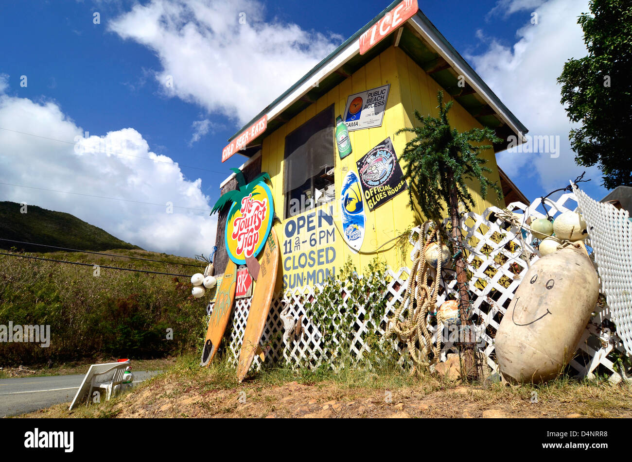 Le piège à touristes, de Saint John, Îles Vierges des États-Unis. Banque D'Images