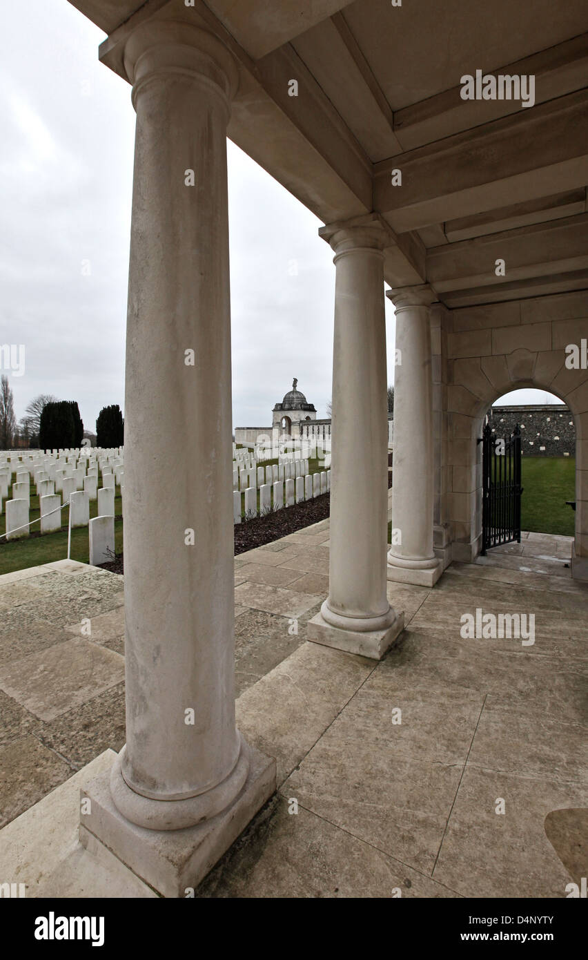 Cimetière de Tyne Cot, Passchendaele, cimetière pour les morts de la Première Guerre mondiale dans le saillant d'Ypres sur le front de l'Ouest Banque D'Images