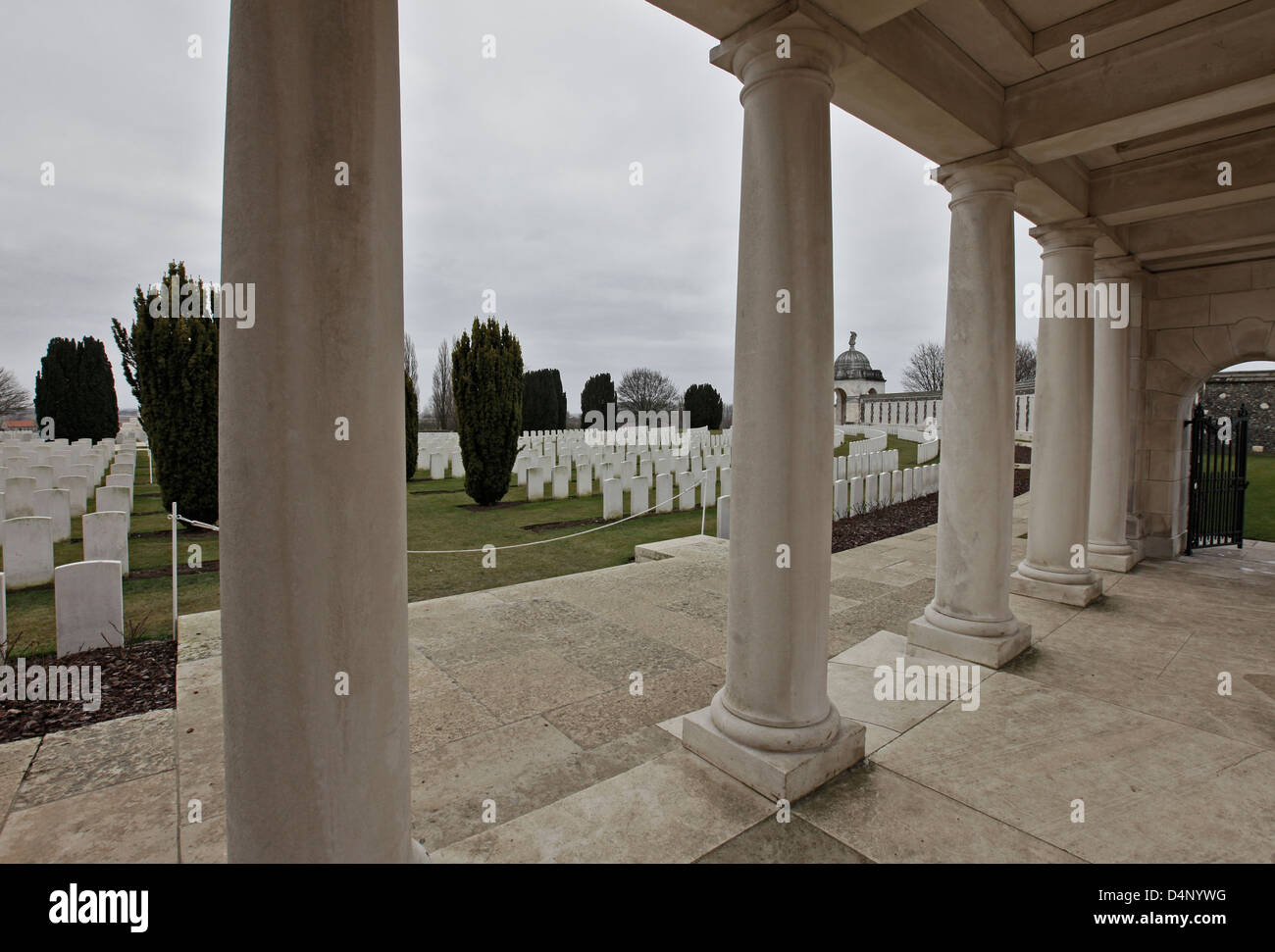 Cimetière de Tyne Cot, Passchendaele, cimetière pour les morts de la Première Guerre mondiale dans le saillant d'Ypres sur le front de l'Ouest Banque D'Images