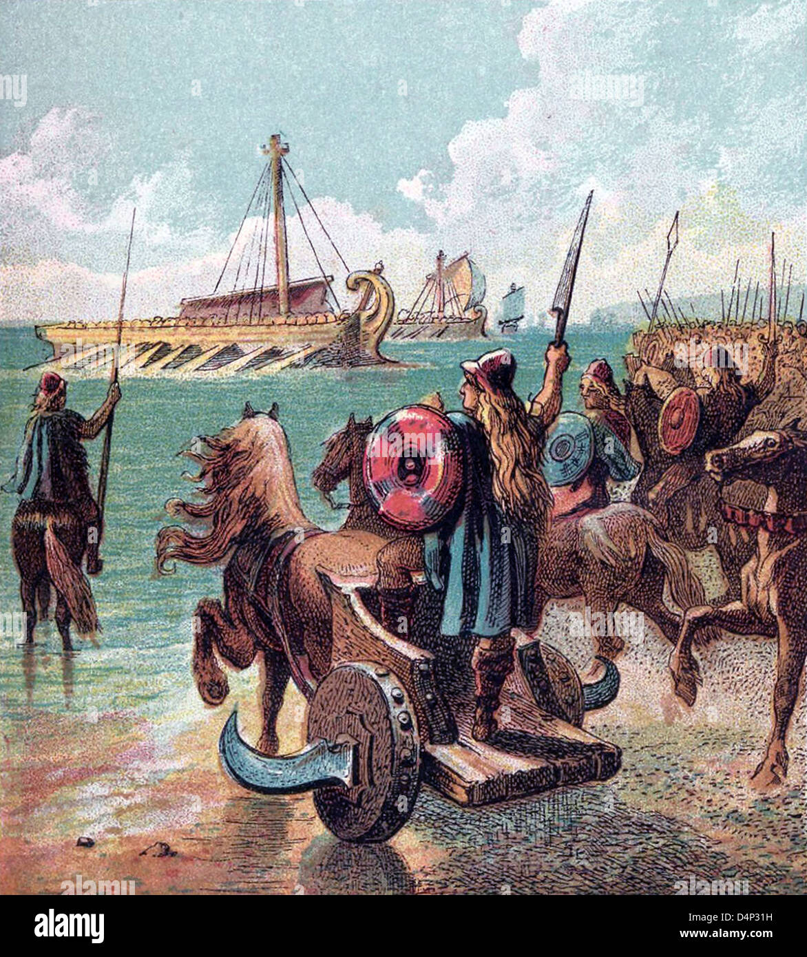 Les Britanniques s'opposent à l'ancienne les débarquements romain Banque D'Images