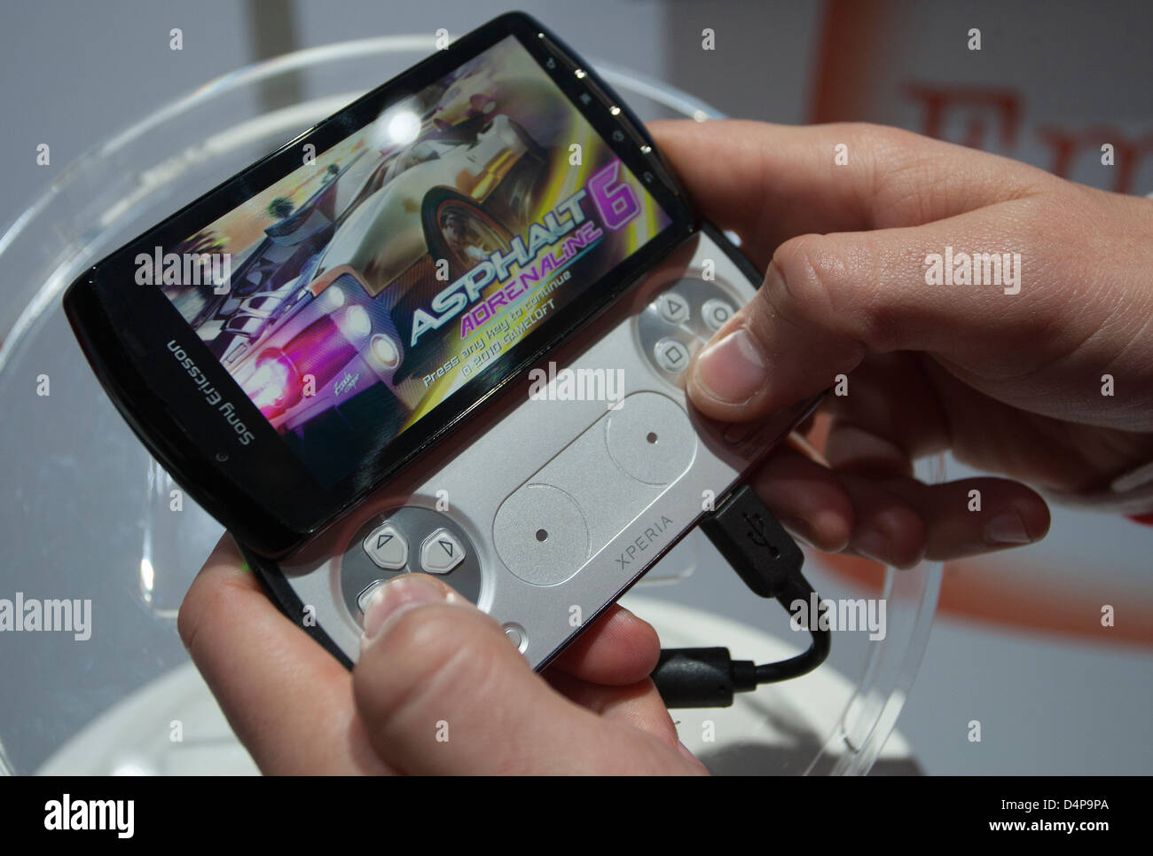 Barcelone, Espagne, Sony Ericsson stand au Mobile World Congress Banque D'Images