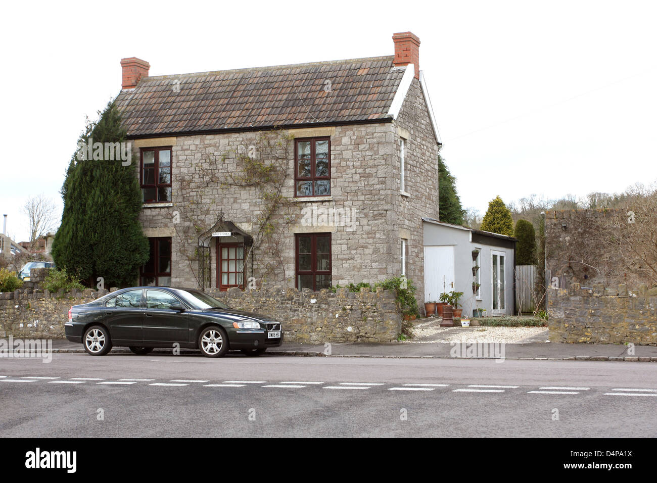 Maison construite en pierre traditionnelle de Olveston, South Gloucestershire. Banque D'Images