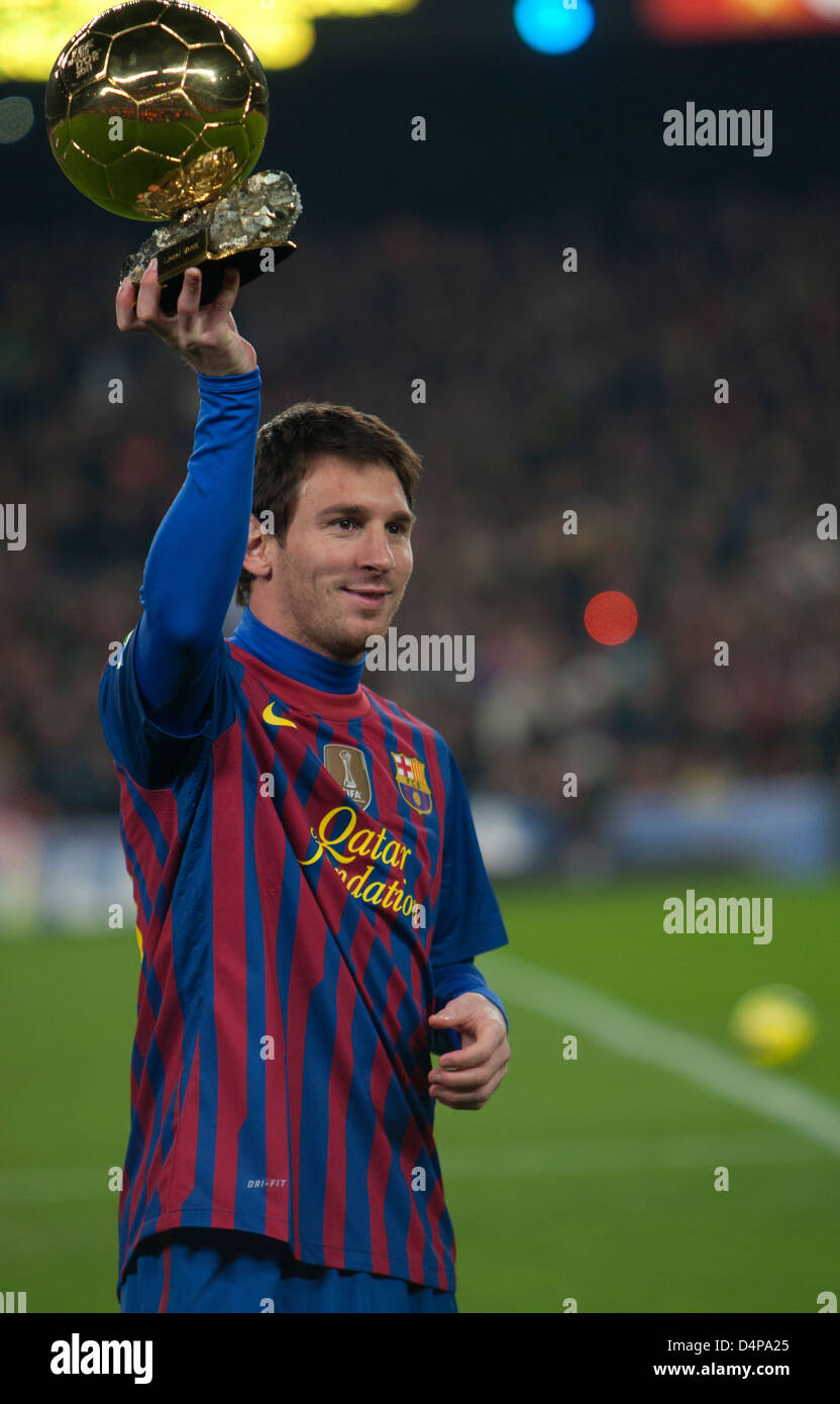 Barcelone, Espagne, Lionel Messi, pour la troisième fois joueur de l'année Banque D'Images