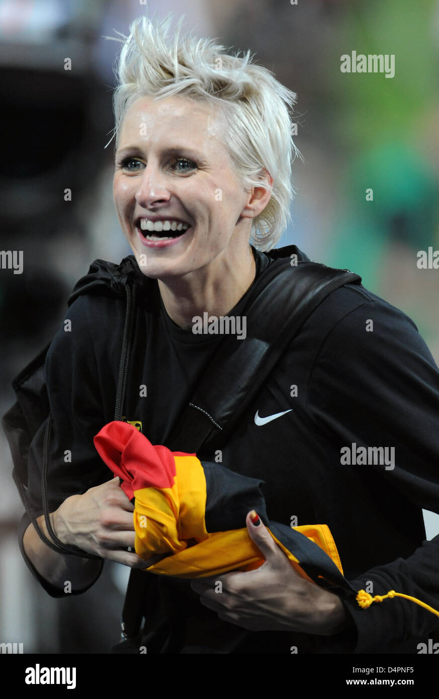 L'Allemagne ?s Ariane Friedrich illustré lors de la finale du saut en hauteur à la 12ème es Championnats du monde d'athlétisme de Berlin 2009 à Berlin, Allemagne, 20 août 2009. Photo : Bernd Thissen Banque D'Images