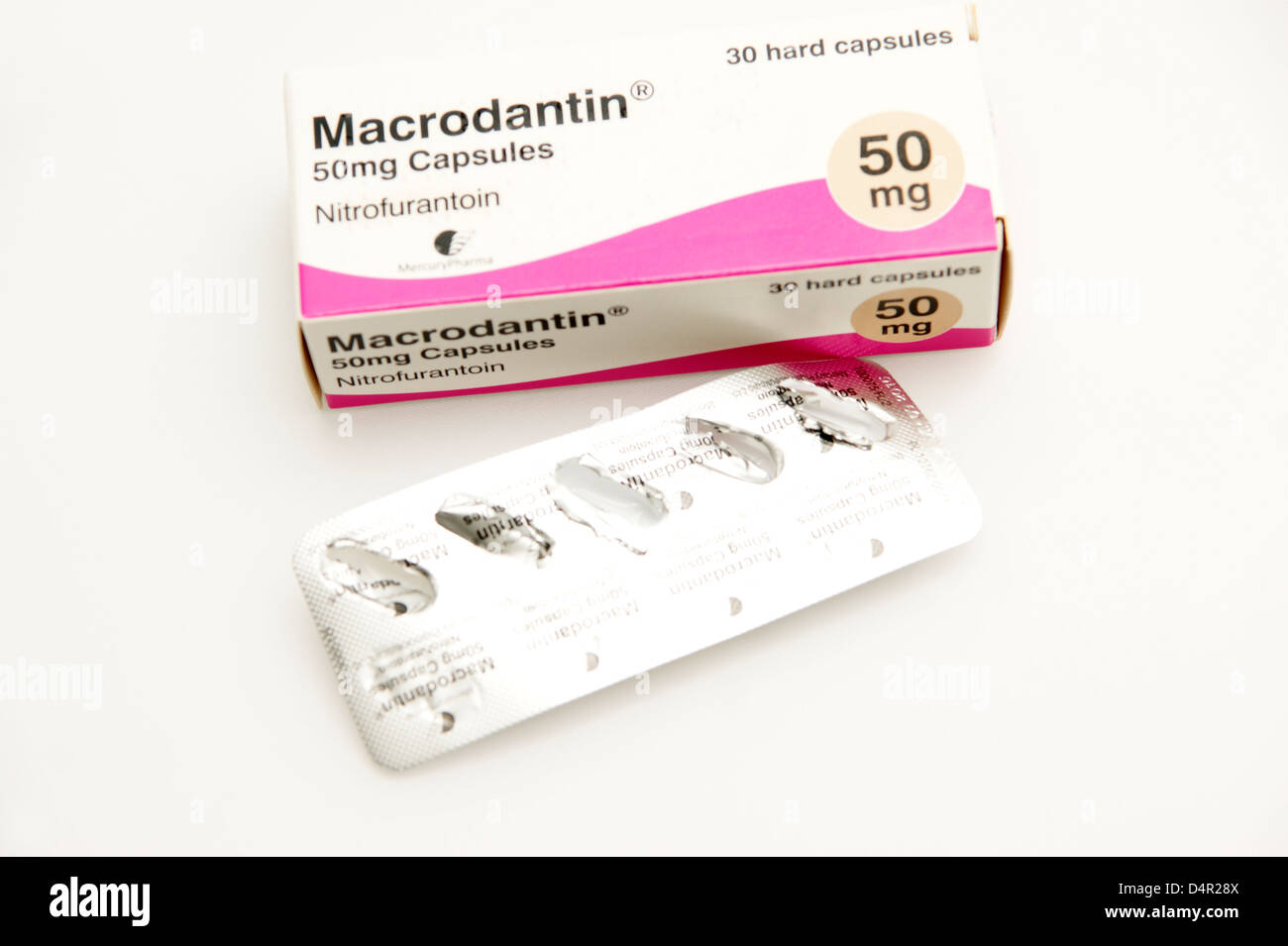 Macrodantin Nitrofurantoin capsules Antibiotiques Antibiotiques (rein de la vessie et des voies urinaires) Banque D'Images