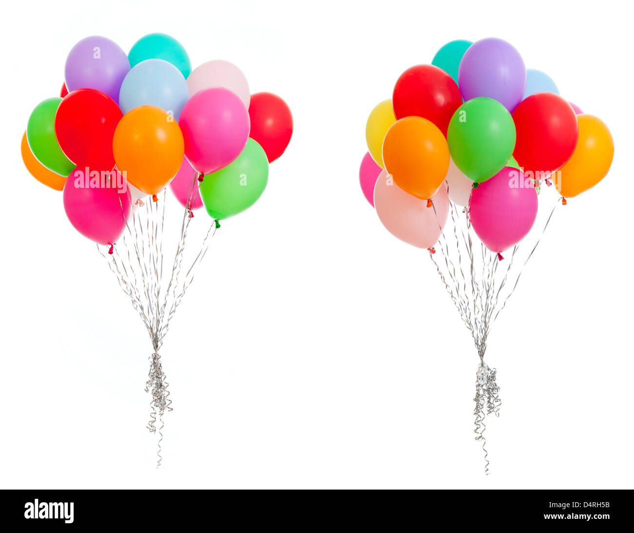 Ballons colorés isolated on white Banque D'Images