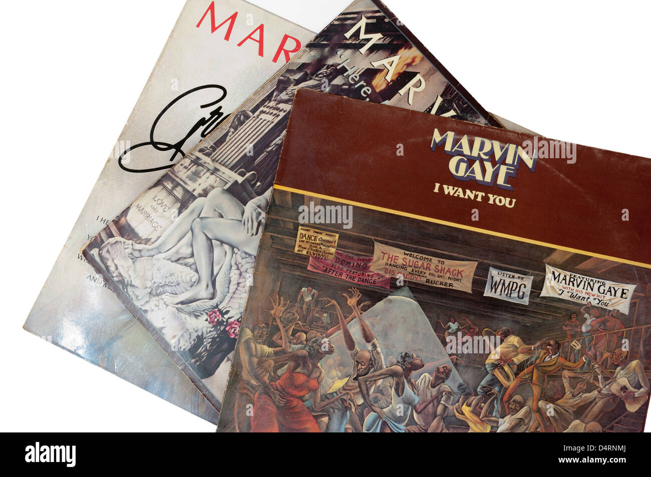 Marvin Gaye les disques vinyles Banque D'Images