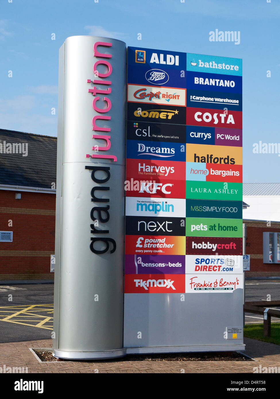 Inscrivez-vous à Grand Junction Retail Park à Crewe Cheshire UK Banque D'Images