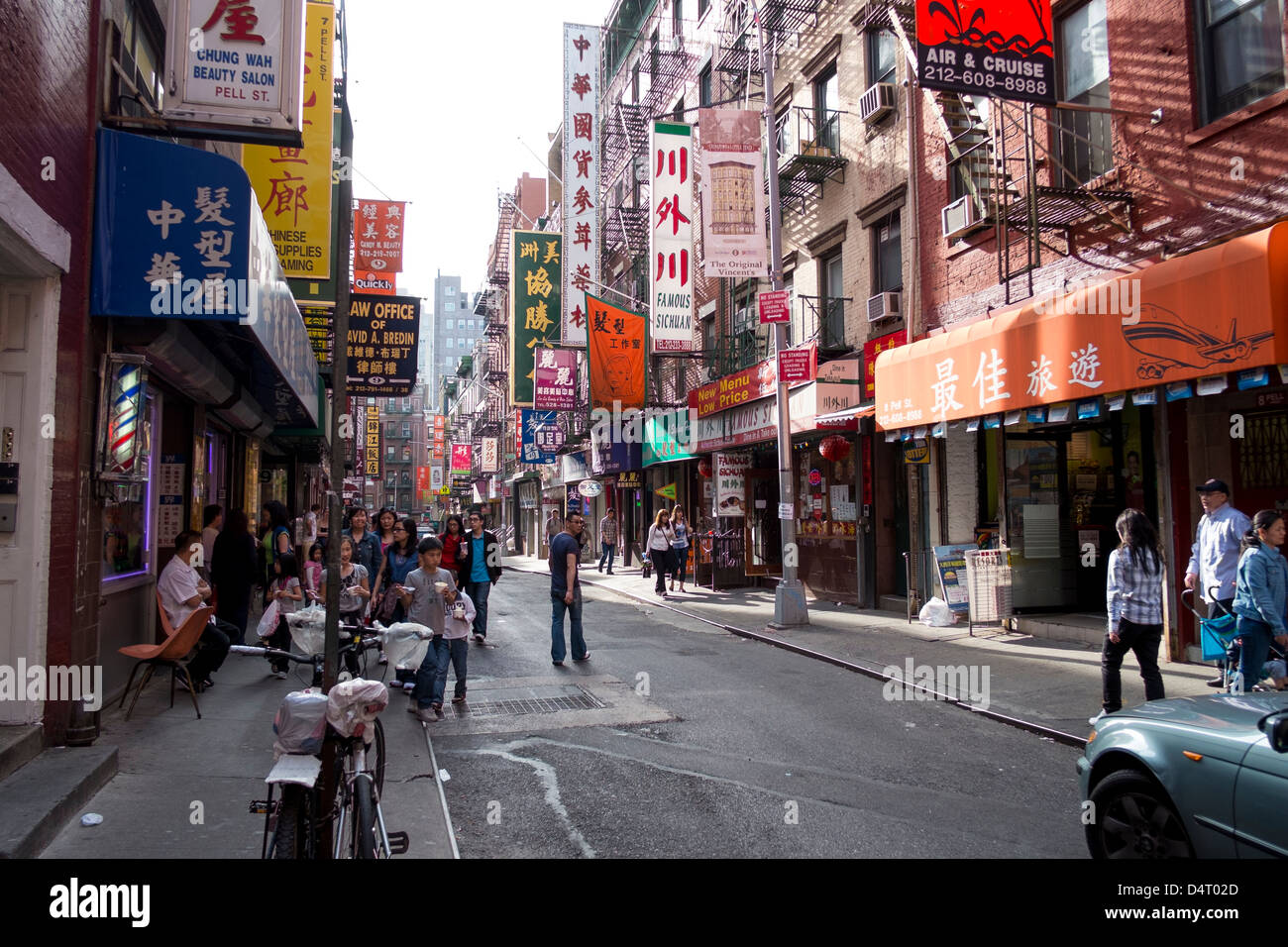 Les rues du quartier chinois de New York Banque D'Images