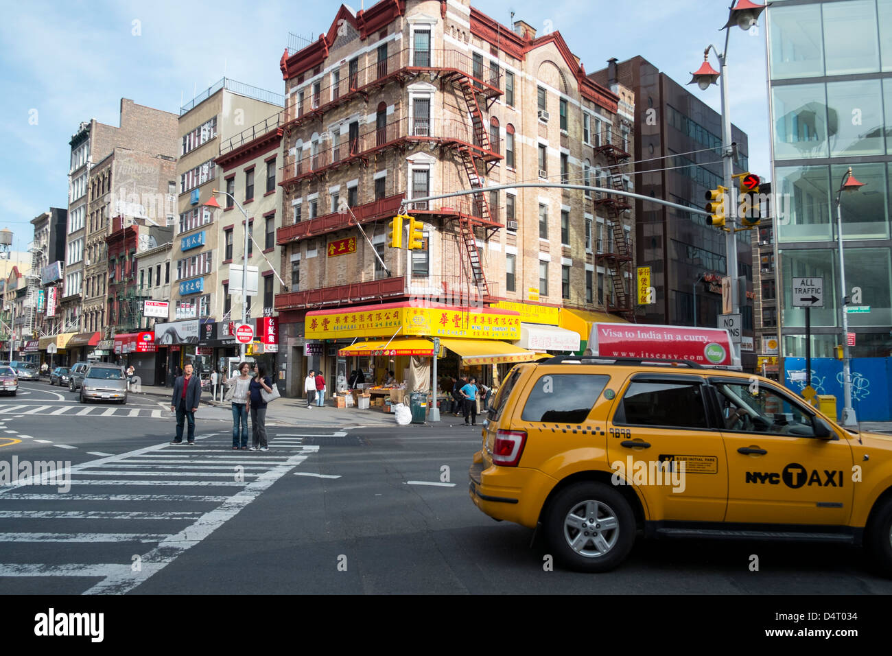Les rues du quartier chinois de New York Banque D'Images
