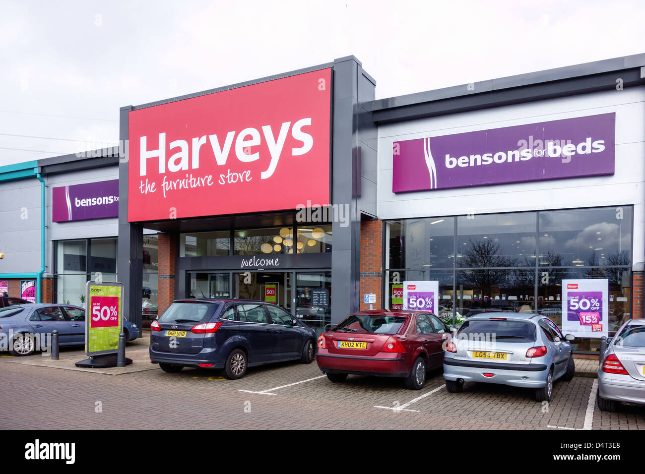 Magasin de meubles Harveys Canterbury Retail Park Banque D'Images
