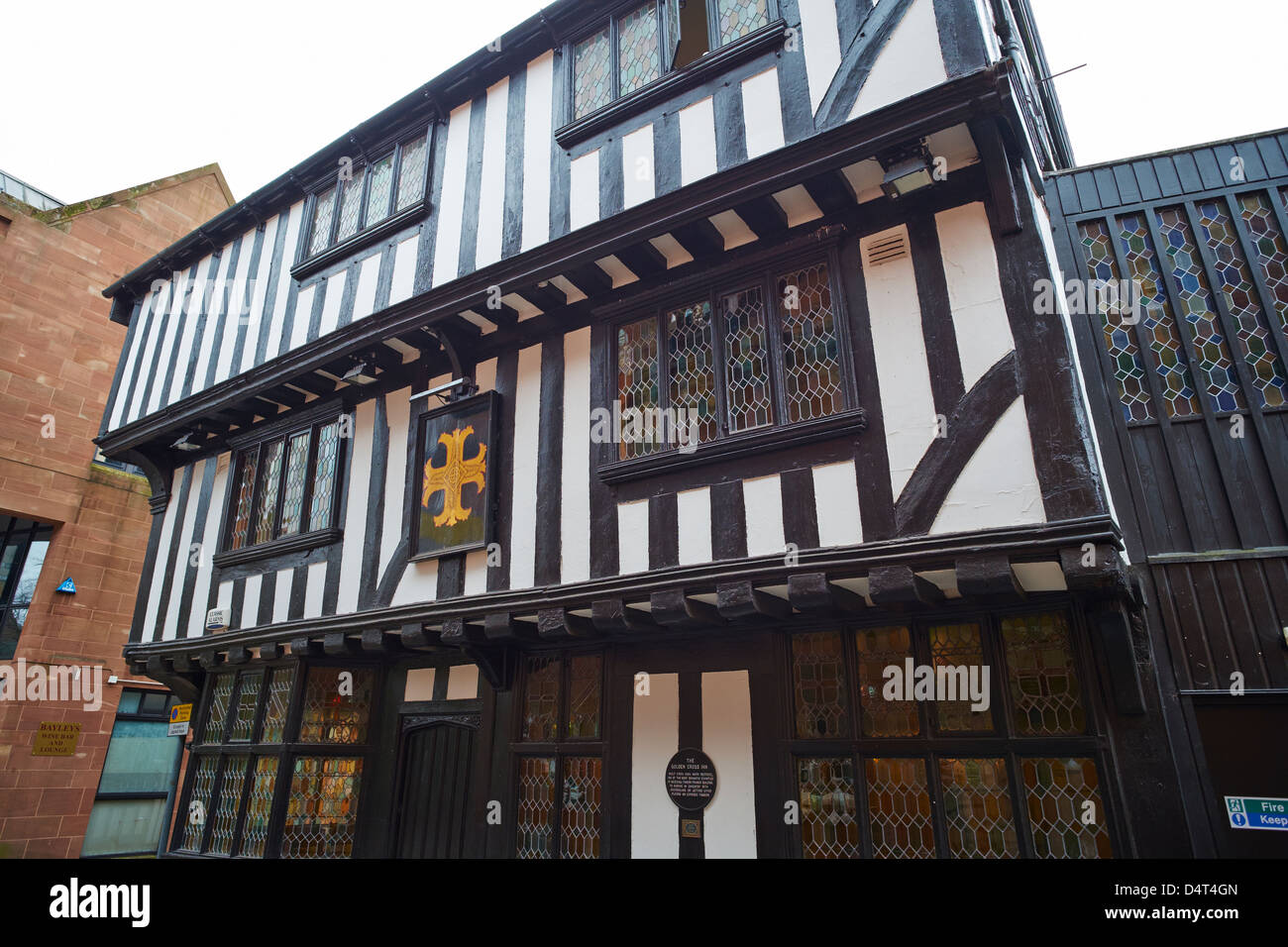 L'Auberge De La Croix d'or construite autour de 1583, un bâtiment à colombage médiévale Hay Lane Coventry West Midlands UK Banque D'Images