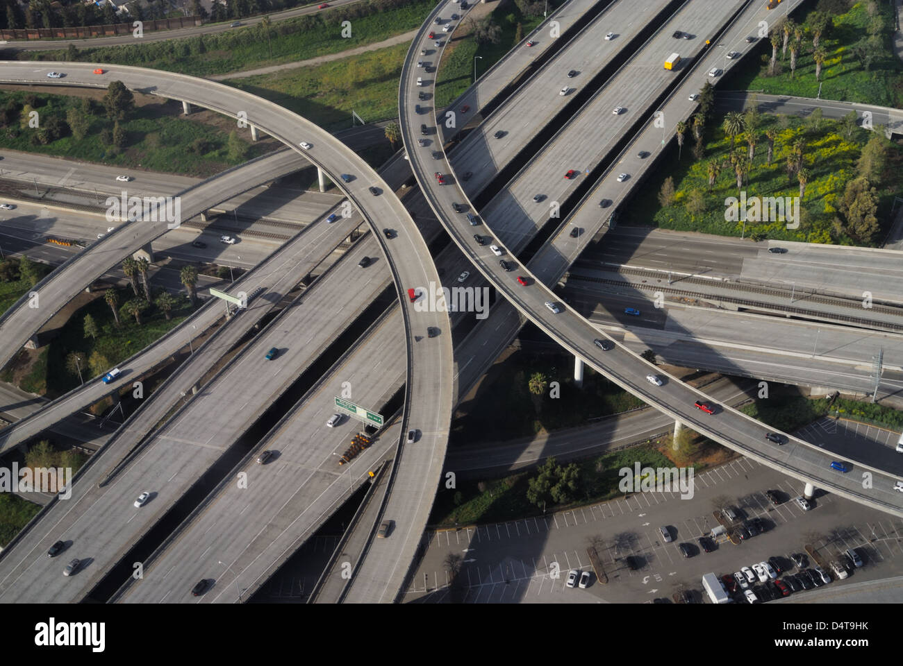 Labyrinthe de l'autoroute américaine I-280 et I-87 (antenne), San Jose CA Banque D'Images