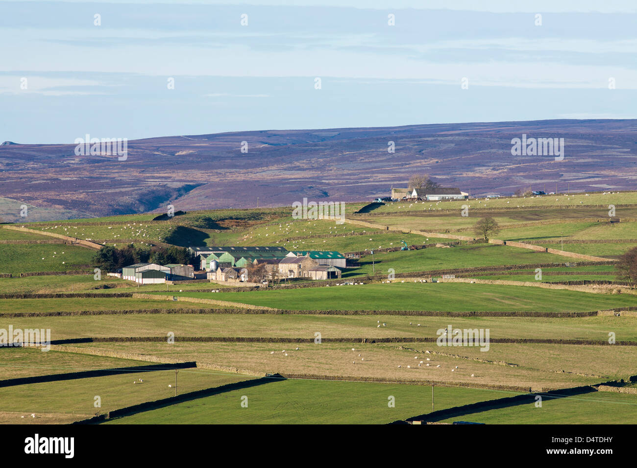 Vue sur Moor Campsites Canet-en-Roussillon, Yorkshire du Nord. Banque D'Images