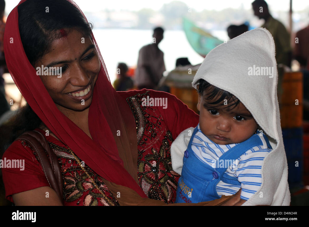 La mère et l'enfant, Cochin Inde Banque D'Images