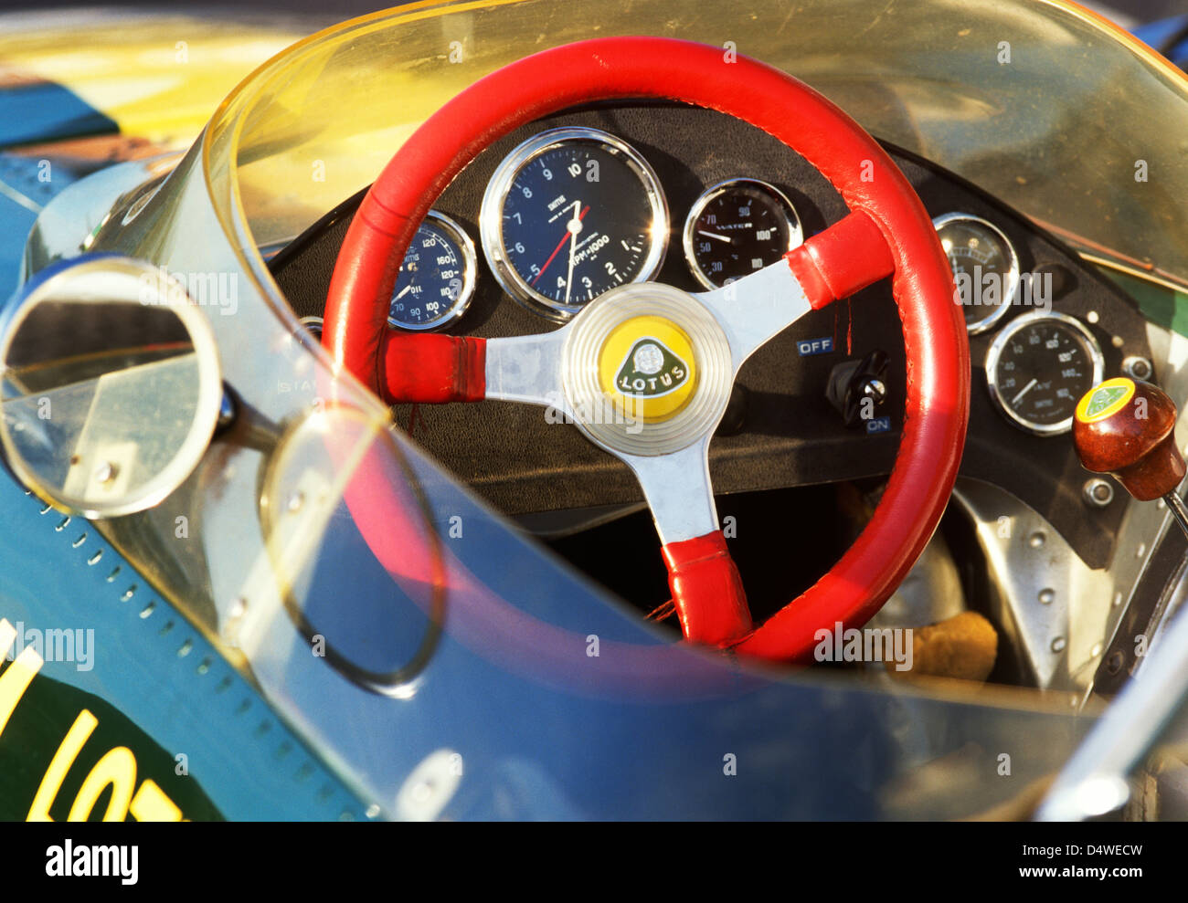 Cockpit de Graham Hill's Lotus 49, de Snetterton Banque D'Images