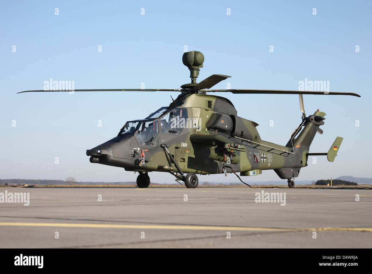 Eurocopter Tigre allemand à l'Aérodrome de Fritzlar, Allemagne, en préparation pour le déploiement en Afghanistan. Banque D'Images