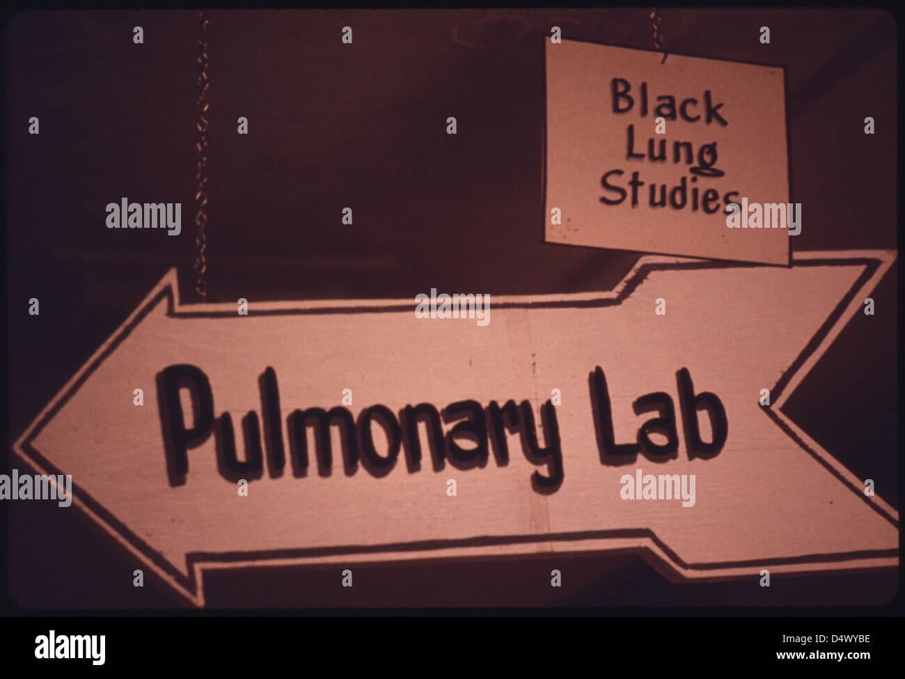 Inscrivez-vous à laboratoire où les poumons noirs des études sont en cours sous la supervision du Dr Donald Rasmussen 06/1974 Banque D'Images