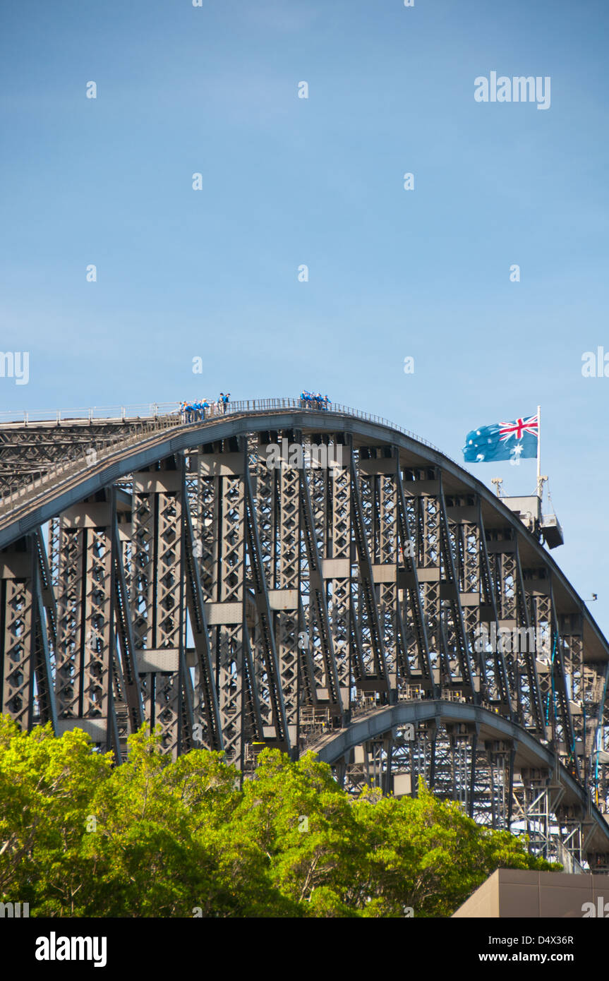 Sydney Harbour Bridge grimpeurs, Australie Banque D'Images