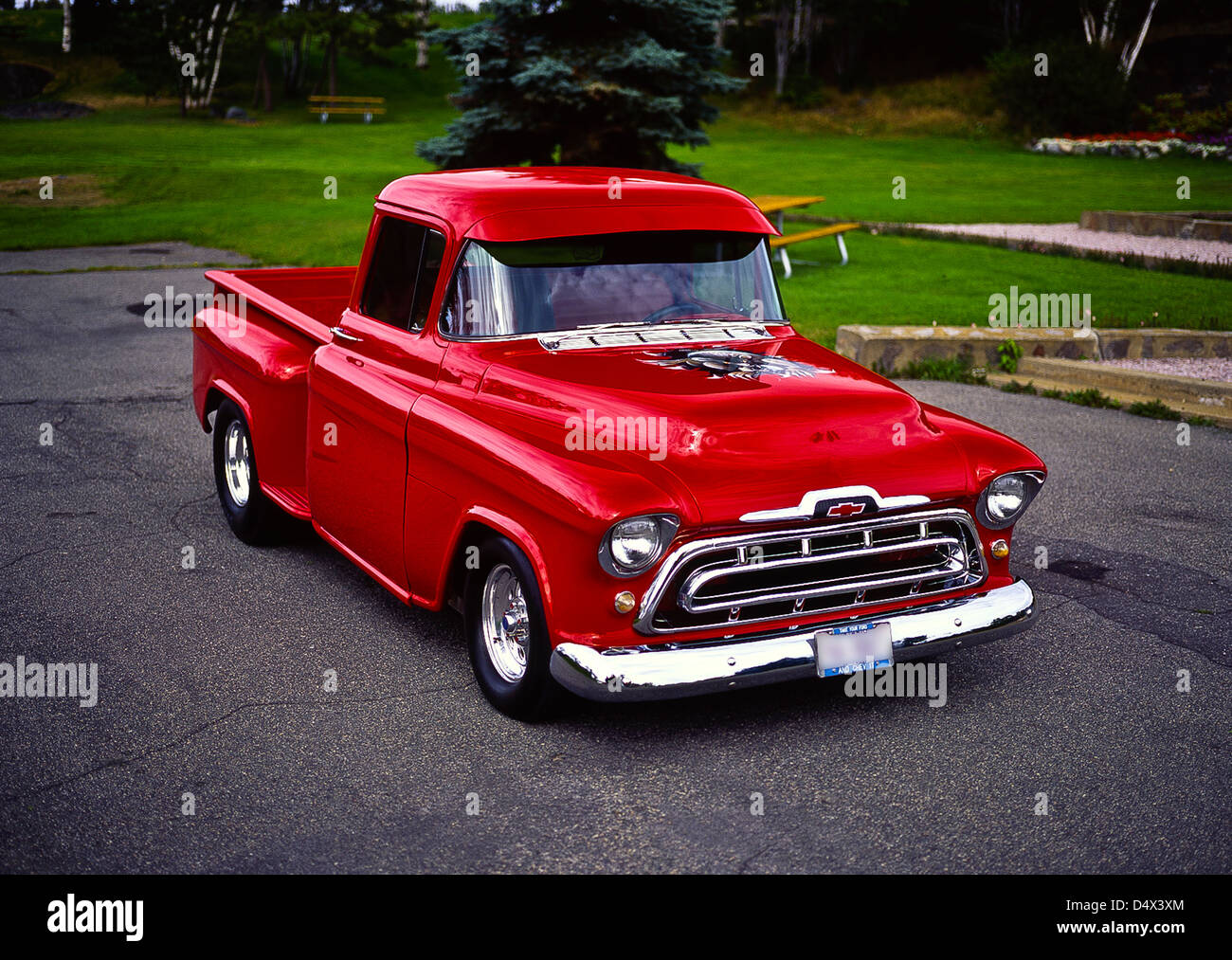 1956 Step-Side sur mesure Chevrolet Pick Up Truck Banque D'Images