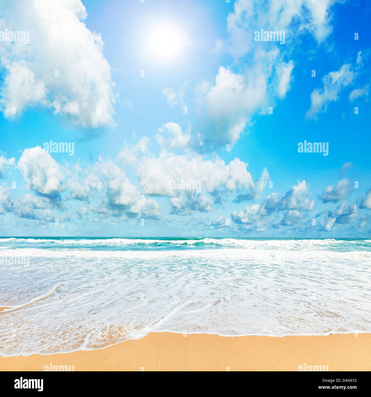 Tropical Beach. La composition carrée. Banque D'Images