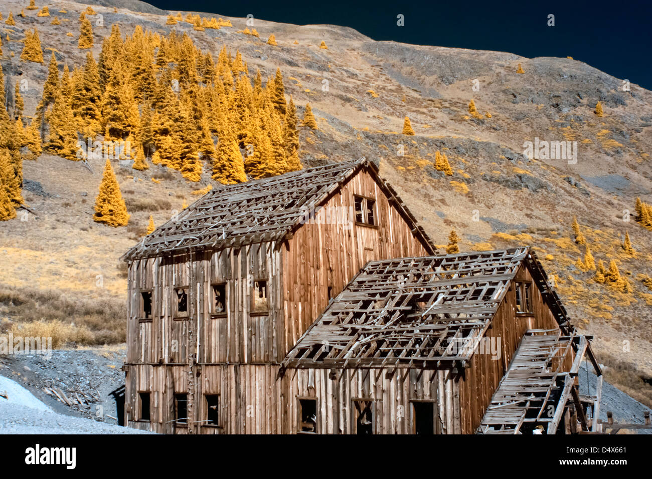 Animas Forks ville fantôme et Columbus gold mine en boucle Alpine, Colorado, USA Banque D'Images