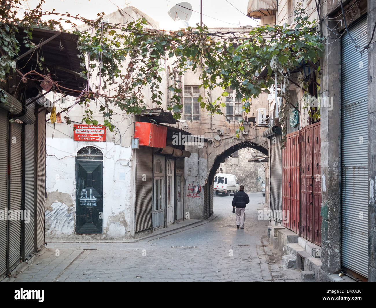 Rue de la vieille ville de Damas en Syrie Banque D'Images