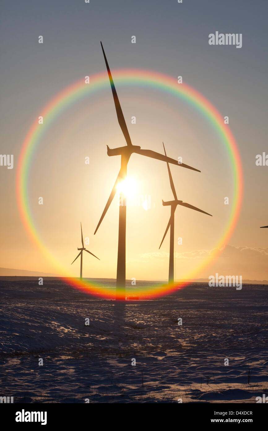 Une vue de la ferme éolienne de Whitelee ScottishPower, East Renfrewshire. Banque D'Images